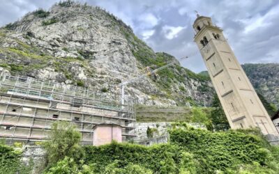 Il cantiere del Santuario prende quota: montati i ponteggi e la gru